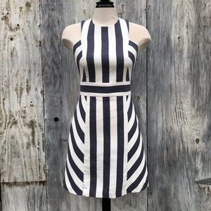 Dex High Neck Striped Dress